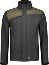 Tricorp Softshell Bicolor Naden 402021 - Mannen - Donkergrijs/Leger - 3XL