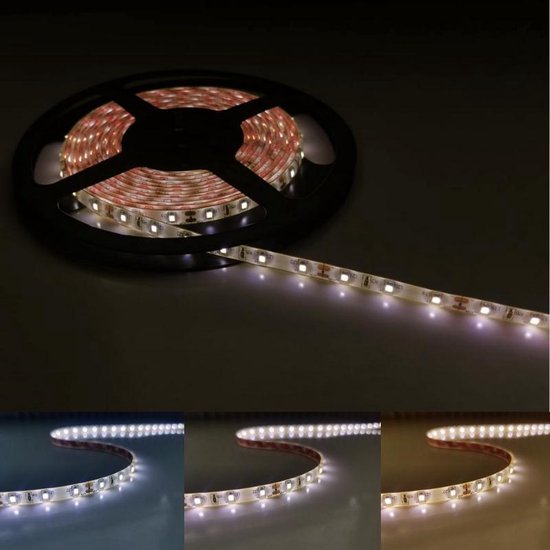 LED strip 12V 5M 2835 IP44 60LED / m - Koel wit licht - Overig - Unité - Wit Froid 6000K - 8000K - 60 LED/m - SILUMEN