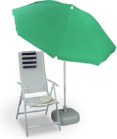 Relaxdays parasol met knikarm 180 cm - kantelbare strandparasol - ronde tuinparasol balkon - rood