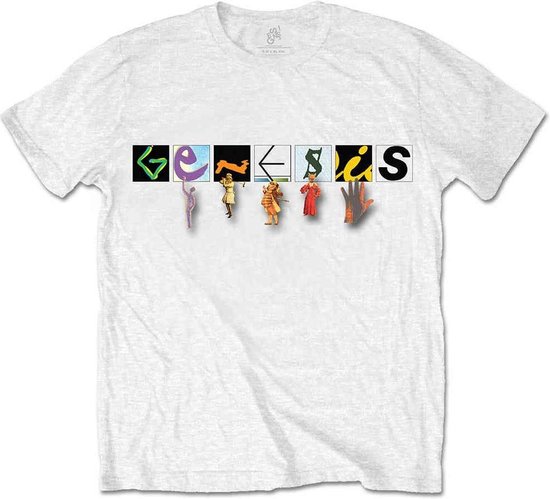 Genesis - Characters Logo Heren T-shirt - S - Wit