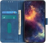 KHAZNEH Oppo A74 4G Hoesje Hoesje Retro Wallet Book Case Blauw