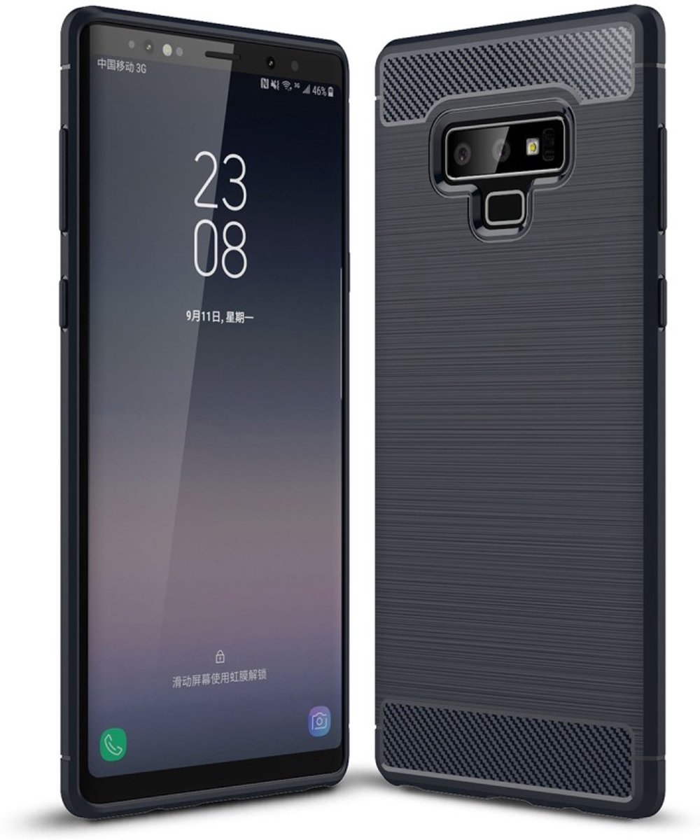 Ntech Soft Brushed TPU Hoesje Geschikt Voor Samsung Galaxy Note 9 - Donker Blauw