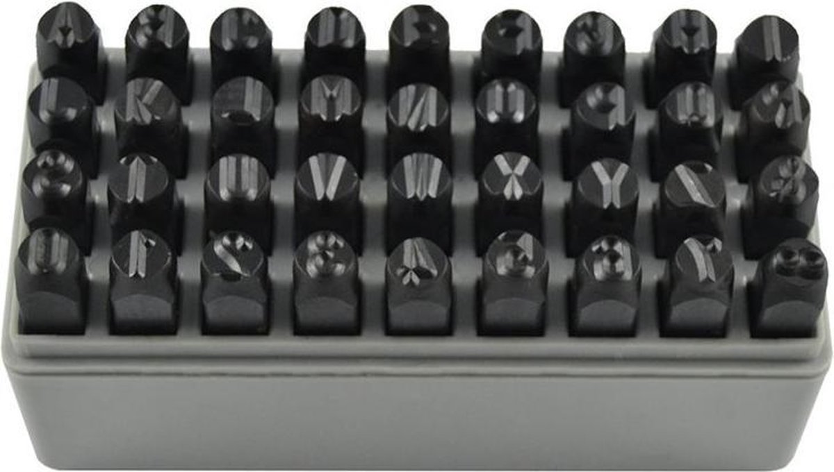 JBM Tools | SET VAN LETTERS EN NUMMERS METAAL STEMPELEN 8MM