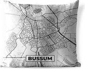 Sierkussen Buiten - Stadskaart - Bussum - Grijs - Wit - 60x60 cm - Weerbestendig - Plattegrond