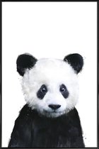 JUNIQE - Poster in kunststof lijst Baby panda illustratie -40x60 /Wit