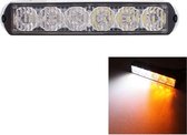 18W 1080LM 6-LED wit + geel licht Wired auto knipperend waarschuwingssignaallampje, DC 12-24V, draadlengte: 90cm