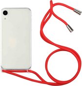 Schokbestendig ultradunne TPU + acryl beschermhoes met lanyard voor iPhone XS Max (rood)