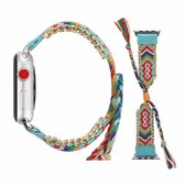 Kledingwol Polshorlogeband met roestvrijstalen gesp voor Apple Watch Series 3 & 2 & 1 42 mm (blauw)