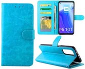 Voor Geschikt voor Xiaomi Mi10T 5G / 10T Pro 5G Crazy Horse Textuur Lederen Horizontale Flip Beschermhoes met Houder & Kaartsleuven & Portemonnee & Fotolijst (babyblauw)