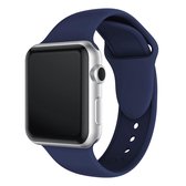 Dubbele klinknagels siliconen horlogeband voor Apple Watch Series 3 & 2 & 1 38 mm (donkerblauw)