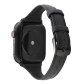 Voor Apple Watch Series 5 & 4 44mm / 3 & 2 & 1 42mm Crazy Horse Texture lederen band (zwart)