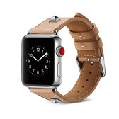 Lederen klinknagel horlogeband voor Apple Watch Series 5 & 4 & 3 & 2 & 1 38 mm en 40 mm (grijs)
