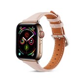 Voor Apple Watch 3/2/1 generaties 42 mm universele dunne lederen band (roze)