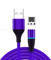 3A USB naar USB-C / Type-C Snel opladen + 480 Mbps Datatransmissie Mobiele telefoon Magnetische zuig Snel opladen Datakabel, Kabellengte: 1 m (blauw)