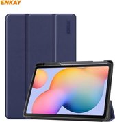Voor Samsung Galaxy Tab S6 Lite P610 / P615 ENKAY ENK-8003 PU-leer + TPU Smart Case met Pen-sleuf (donkerblauw)