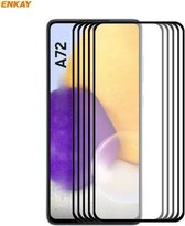 Voor Samsung Galaxy A72 5G 5 STKS ENKAY Hoed-Prins Volledige Lijm 0.26mm 9 H 2.5D Gehard Glas Volledige dekking Film