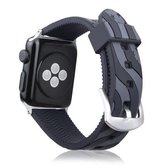 Voor Apple Watch Series 6 & SE & 5 & 4 40 mm / 3 & 2 & 1 38 mm vlag siliconen band (zwart)