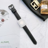 Big Head Buckle lederen vervangende horlogebanden voor Apple Watch Series 6 & SE & 5 & 4 40 mm / 3 & 2 & 1 38 mm (zwart)