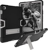 Voor Galaxy Tab S5e T720 contrastkleur siliconen + pc combinatiebehuizing met houder (zwart + grijs)