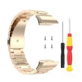 Voor Garmin Forerunner 35/30 universele drie kralen roestvrijstalen vervangende polsband horlogeband (champagne goud ()