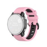 Voor Garmin Fenix 6S siliconen tweekleurige riem (roze zwart)