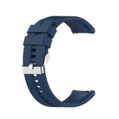 Voor Huawei Watch GT 2 46mm siliconen vervangende polsband horlogeband met zilveren gesp (donkerblauw)
