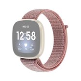 Voor Fitbit Versa 3 vervangende nylon lus horlogeband (roze)