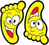 3 sets muurstickers cartoon schattige voeten vorm kinderen baby voetafdrukken stickers, maat: klein (geel)