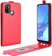 Voor OPPO A53 2020 / OPPO A32 2020 R64 Textuur Enkele Verticale Flip lederen beschermhoes met kaartsleuven en fotolijst (rood)