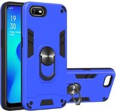 Voor OPPO A1k & Realme C2 2 in 1 Armor Series PC + TPU beschermhoes met ringhouder (donkerblauw)