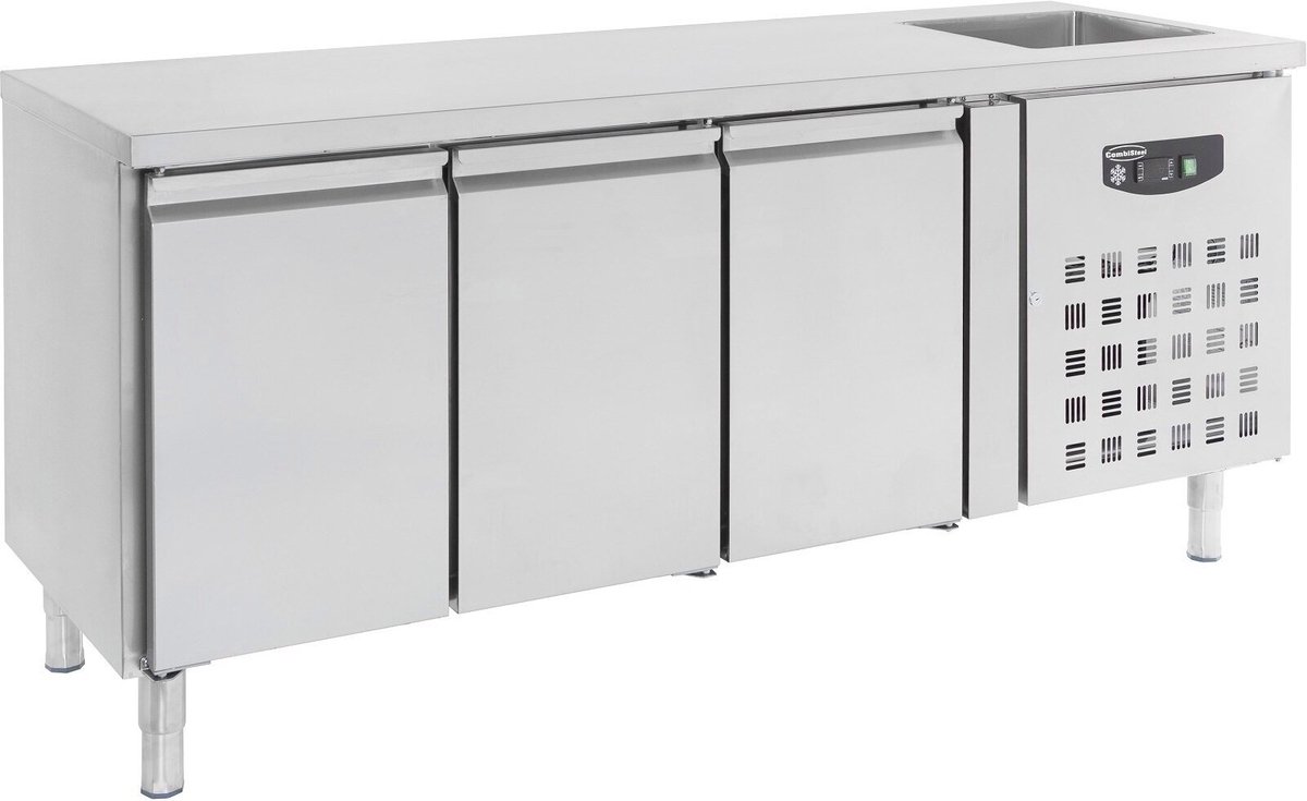 Professionele Koelwerkbank Spoelbak | 3 Deuren | Standard Line | RVS | Combisteel | 7450.0215 | Horeca