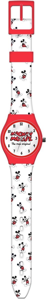 Disney Horloge Mickey Mouse Junior 25 Cm Rubber Wit-rood