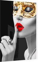 Golden masked woman - Foto op Plexiglas - 60 x 80 cm