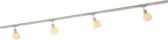 Lindby - 1-fase railverlichting - 4 lichts - metaal, glas - H: 17.2 cm - E14 - zilver, wit - Inclusief lichtbronnen