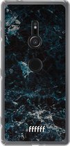 6F hoesje - geschikt voor Sony Xperia XZ2 -  Transparant TPU Case - Dark Blue Marble #ffffff