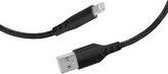 Mobiparts Braided USB-A naar Apple Lightning Kabel 1 Meter - Zwart