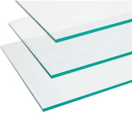 ABC Kantoormeubelen (set van 2 stuks) los extra legbord voor de abc vitrinekasten in aluminium 100cm 30cm
