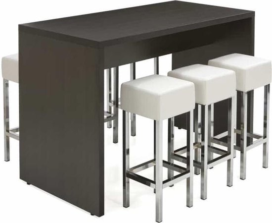 Table haute ou table de bar 220cm x 80cm de large couleur Chêne Foncé