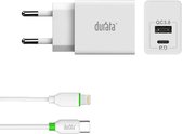 iPhone 12 / 12 Pro 20W USB-C Fast Charger Adapter 2 Poorten Met USB-C naar Lighting Kabel - Durata