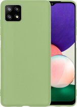 Samsung A22 Hoesje (5G versie) Siliconen Case Hoes Groen - Samsung Galaxy 5G Hoesje Cover Hoes Siliconen