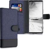 kwmobile telefoonhoesje voor Sony Xperia 5 III - Hoesje met pasjeshouder in donkerblauw / zwart - Case met portemonnee