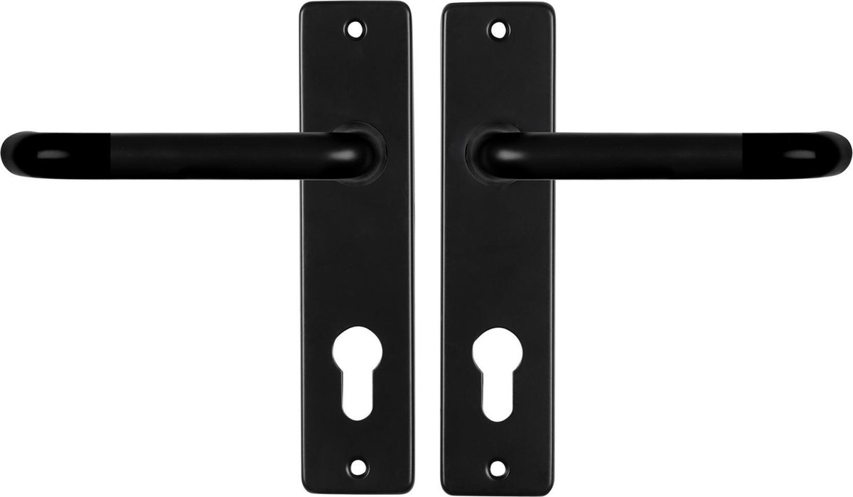 Starx Deurklink Zwart – Deurbeslag – Deurschild voor Profielcilinder (PC72) – Deurklink Coupe