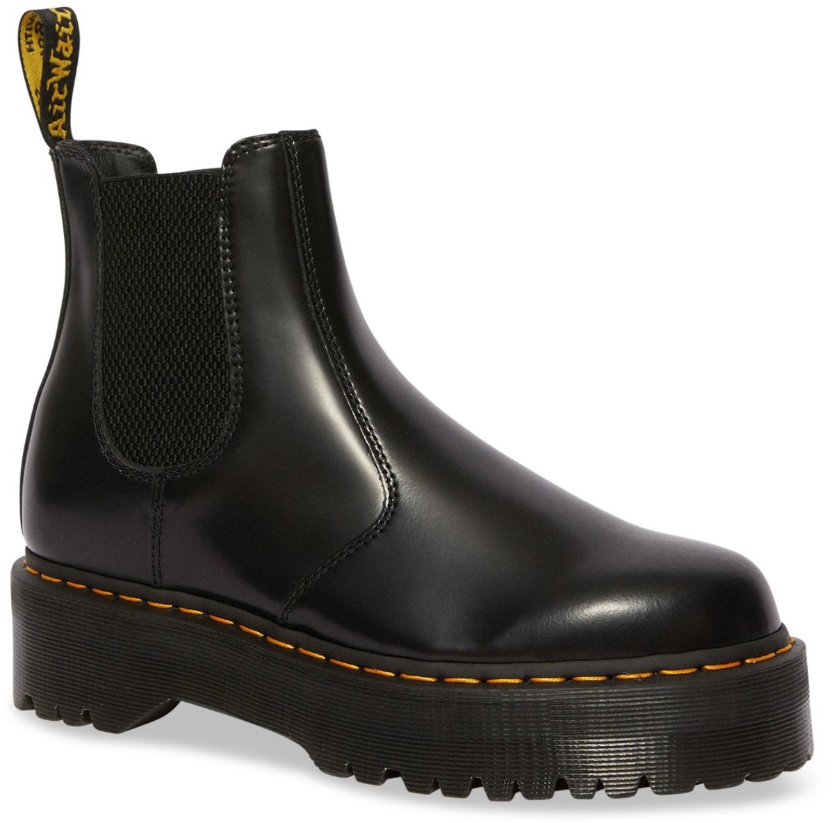 Dr. Martens Dames Laars 2976 Quad Polished Smooth Zwart