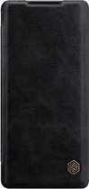 Hoesje geschikt voor Xiaomi Redmi Note 10/10S - Qin Leather Case - Flip Cover - Zwart