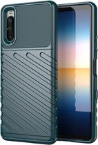 Sony Xperia 10 III Thunder Series Hoesje Back Cover TPU Groen