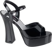 Pleaser Sandaal met enkelband -38 Shoes- DOLLY-09 US 8 Zwart