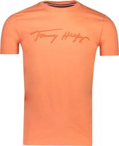 Tommy Hilfiger T-shirt Oranje Oranje Normaal - Maat XL - Heren - Herfst/Winter Collectie - Katoen