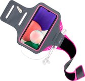 Mobiparts Comfort Fit Sport Armband Samsung Galaxy A22 5G (2021) Neon Roze
