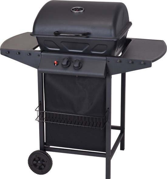 Vaggan Gas-barbecue – Kookhoogte 85 Centimeter – Thermometer – Non-stick – Verrijdbaar - 2 Branders