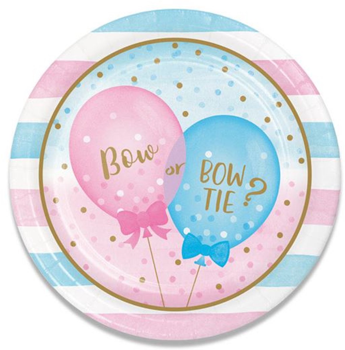Witbaard Feestborden Gender Reveal 23 Cm Blauw/roze 8 Stuks